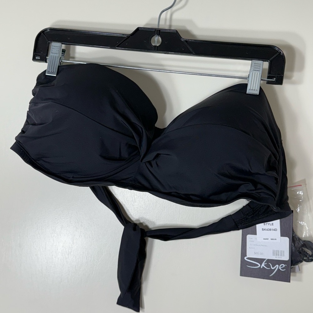 Skye Black Strapless Bandeau Bikini Swim Top Size DD - Picture 1 of 6